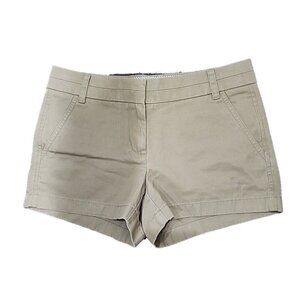 J. Crew Chino Shorts 100% Cotton Light Brown Mid-Rise 3" Inseam Women's 2
